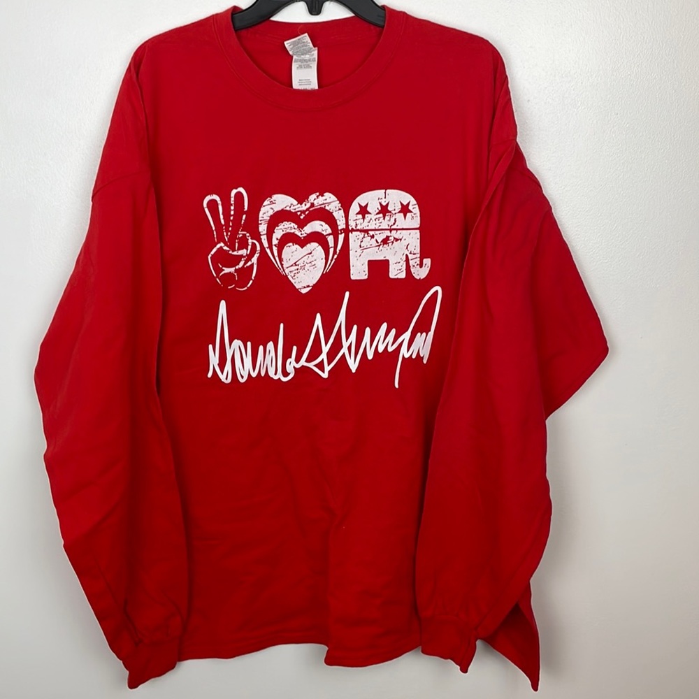 Donald Trump Peace Love Republican 2 X-Large Color Red